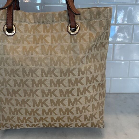 Michael Kors Bag Purse Handbag Signature Logo Shopper Tote Bag Pocketbook - Picture 6 of 16
